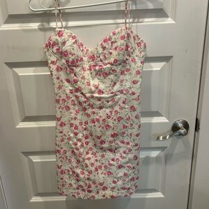 Zara Pink and Cream Floral Dress